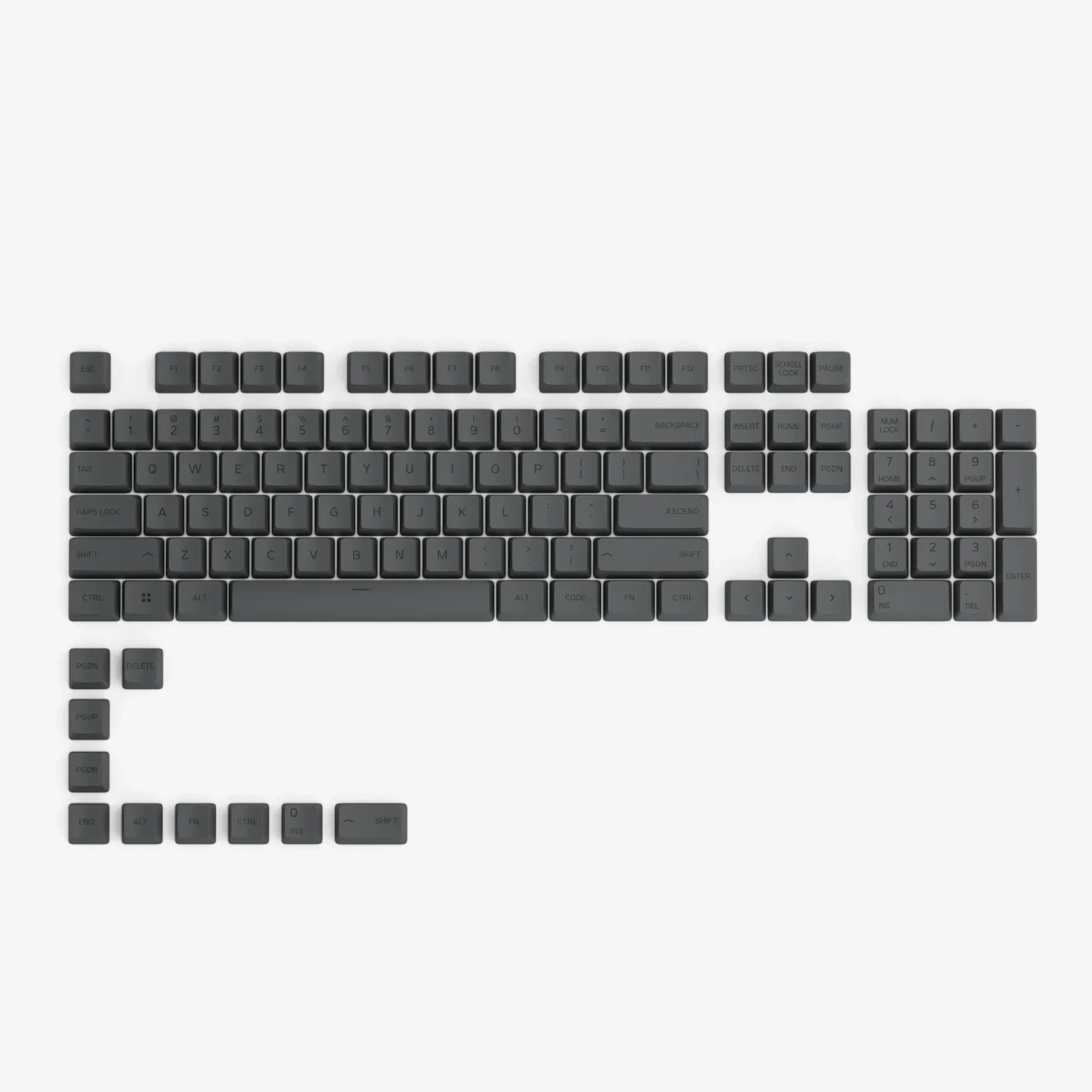 GPBT Black Ash V1 Dye Sublimated Keycaps